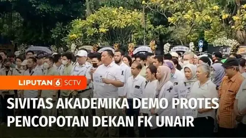 VIDEO: Buntut Pencopotan Dekan FK Unair, Mahasiswa, Alumni, dan Dokter Gelar Aksi Protes