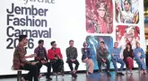 Juri Utama (Grand Juri) Jember Fashion Carnaval, Bubah Alfian, menyampaikan bahwa JFC lahir dari harapan besar akan Indonesia yang bersinar.(KLY/Budy Santoso)