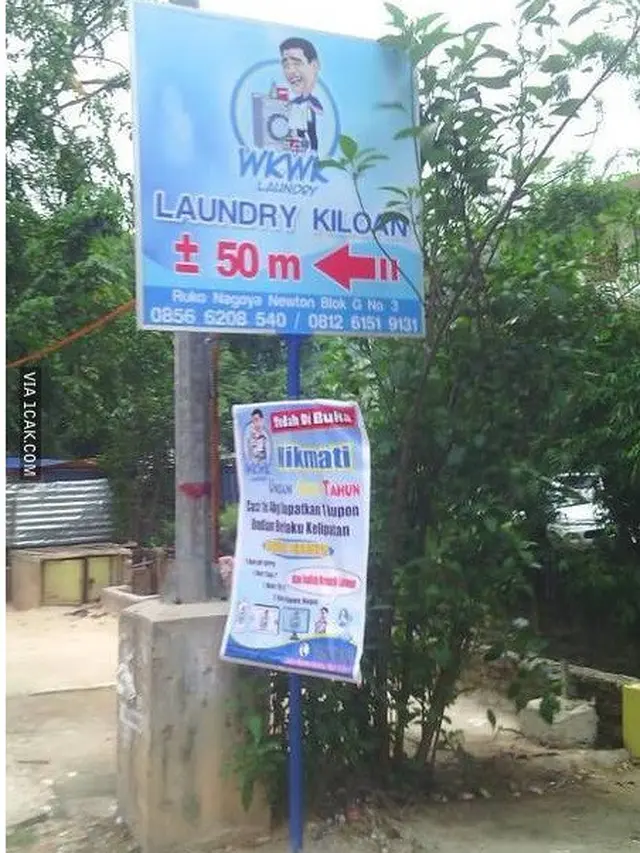 Spanduk Promosi ala Tukang Laundry Ini Bikin Cengar Cengir