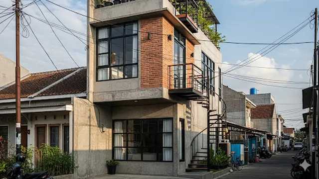 Rumah 2 Lantai dengan Sentuhan Industrial
