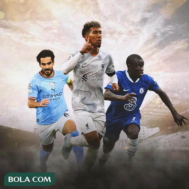 Ilustrasi - Ilkay Gundogan, Roberto Firmino, N'Golo Kante