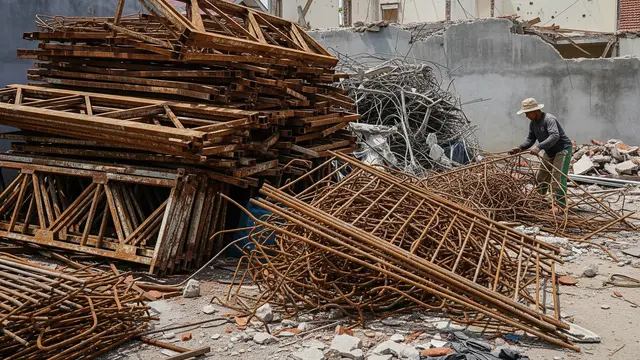 Besi Tua dari Struktur Bangunan