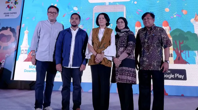 Acara launching aplikasi Duta Suporter Indonesia untuk memeriahkan Asian Games 2018. Liputan6.com/ Andina Librianty