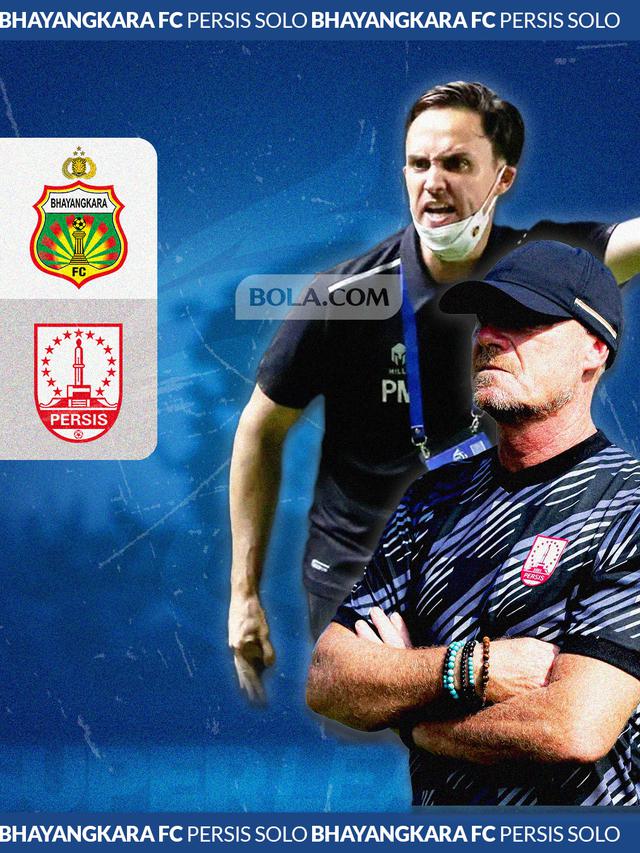 Duel Antarpelatih Bhayangkara FC vs Persis Solo - BRI Super League