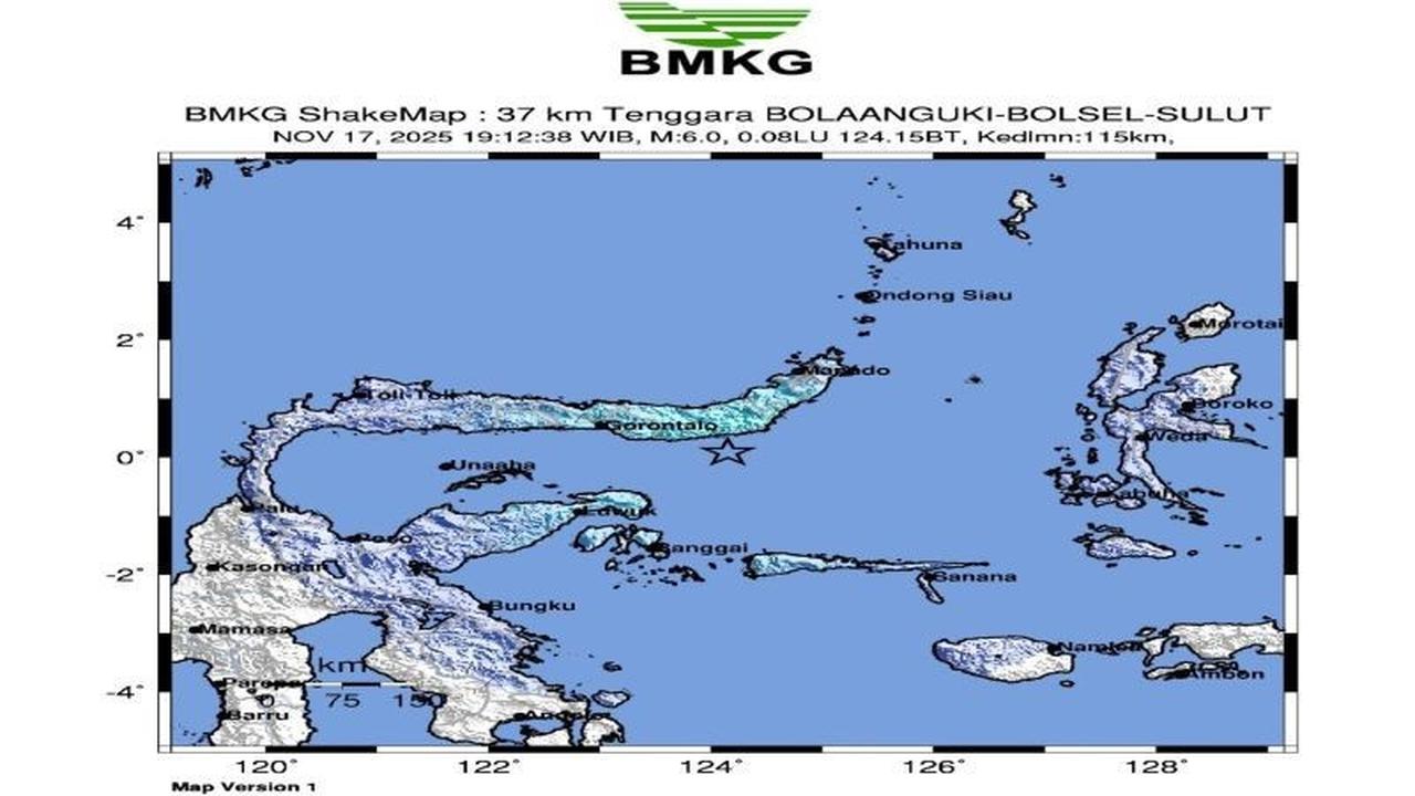 Gempa Magnitudo 6,0 Guncang Sulut, BMKG Pastikan Tidak Berpotensi Tsunami
