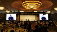 Menteri Badan Usaha Milik Negara (BUMN) Erick Thohir di acara  konferensi The 20th Forbes Global CEO Conference di Singapura. Erick bertemu Adani pada Selas, 26 September 2022. Istimewa