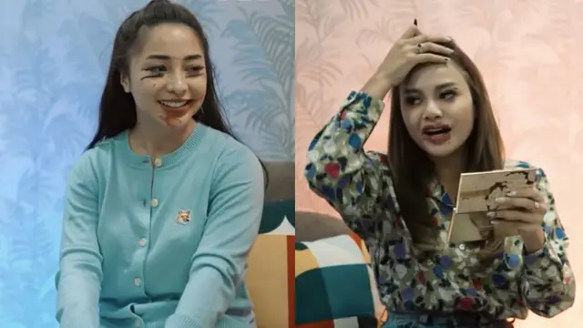 Momen Makeup Challenge Atta-Aurel dan Indra-Nikita Willy. (Sumber: YouTube/Atta Halilintar)