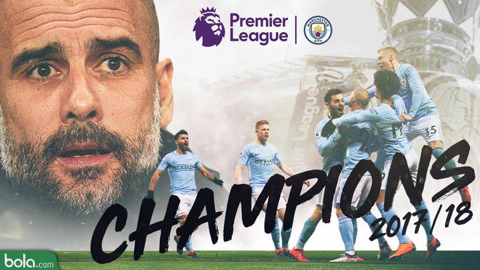 Manchester City Juara Premier League 2017-2018 (Bola.com/Adreanus Titus)