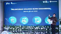Menteri Badan Usaha Milik Negara (BUMN) Erick Thohir meluncurkan pembentukan holding BUMN Danareksa di di kantor Kementerian BUMN, Jakarta, Rabu (20/7/2022). (Dok BUMN)
