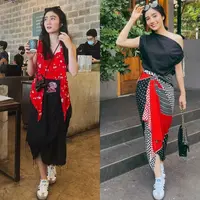 Febby Rastanty saat Memadukan Pakain Sehari-hari dengan Batik dan Kebaya [Ist]