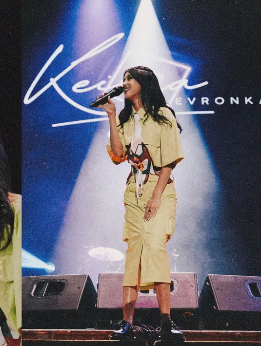 Salah satunya saat tampil di Jogja, ia mengenakan outfit neon dipadukan dengan korset warna-warni [instagram/keisyalevronka]