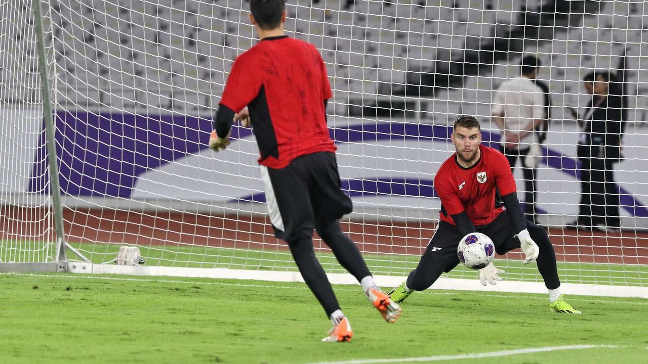 Latihan terakhir Timnas Indonesia sebelum lawan Bahrain