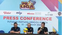 Konferensi pers pekan ketiga putaran pertama Proliga 2026 di Hotel Naripan, Bandung, Rabu (21/1/2026). (Bola.com/Erwin Snaz)