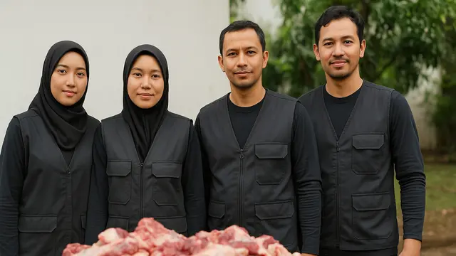 Rekomendasi Baju untuk Panitia Qurban Biar Enggak Ribet saat Potong Daging (Foto: ChatGPT)