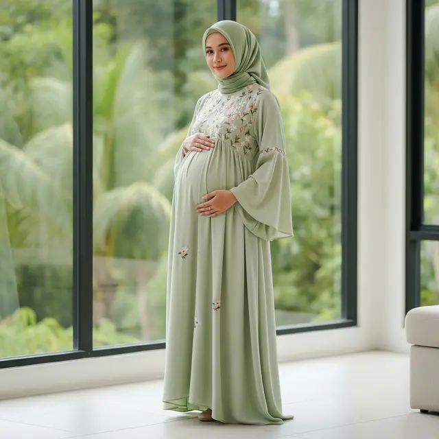 9 Model Gamis Anti Gerah untuk Ibu Hamil, Nyaman Sepanjang Hari