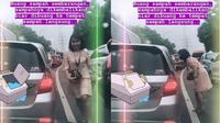Wanita kembalikan sampah yang dibuang pemobil (TikTok/@ikasinulinggaaa)