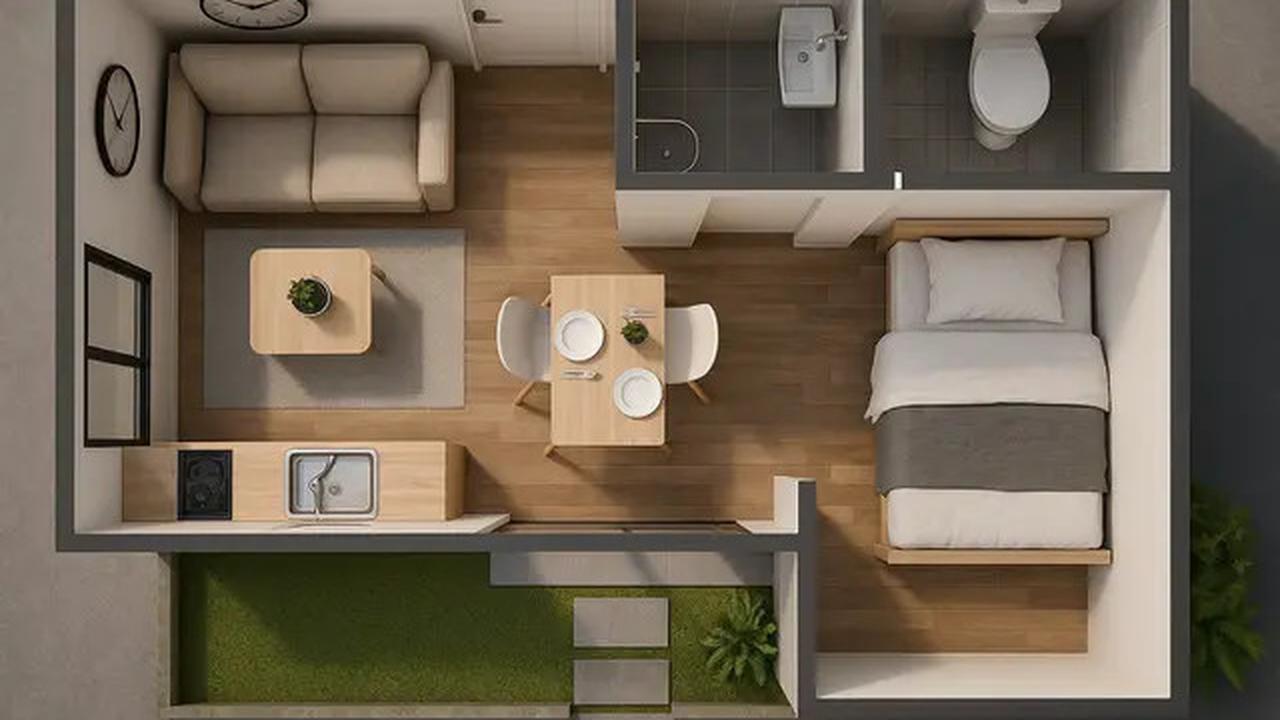 5 Desain Rumah Tipe 21 dengan Taman Belakang Kecil yang Efisien