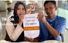 Viral Momen Anak Beri Kejutan Umrah untuk Ayah dan Ibunya, Bikin Bangga