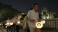 Peringatan ke-70 Bom Hiroshima, Ribuan Lampion Dilarung ke Sungai
