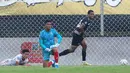 Dewa United mengawali langkahnya di BRI Liga 1 2023/2024 dengan memetik tiga poin penuh setelah mengalahkan tamunya Arema FC 1-0 di Stadion Indomilk Arena, Tangerang, Minggu (2/7/2023). Gol tunggal kemenangan Dewa United dilesakkan oleh legiun asing mereka Alex Martins Ferreira dengan sebuah tandukan kepala memanfaatkan umpan silang Majed Osman pada menit ke-74. (Bola.com/Bagaskara Lazuardi)
