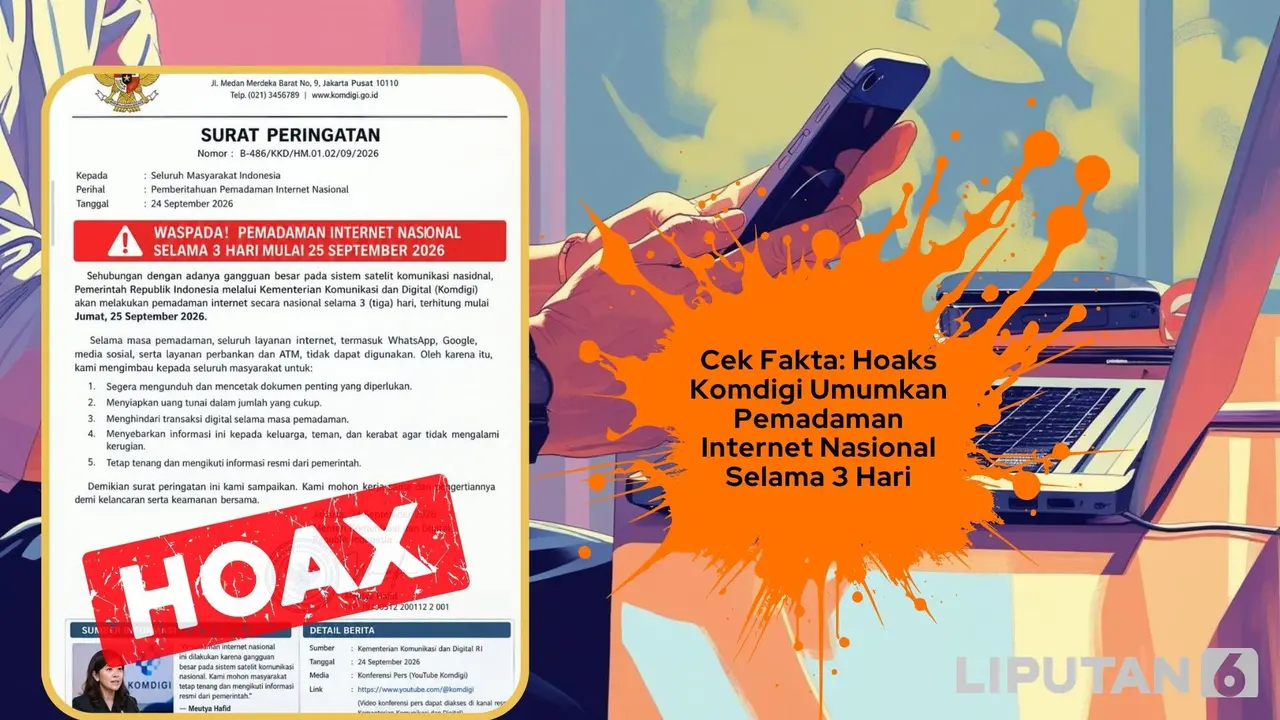 Cek fakta Komdigi akan padamkan internet nasional selama 3 hari