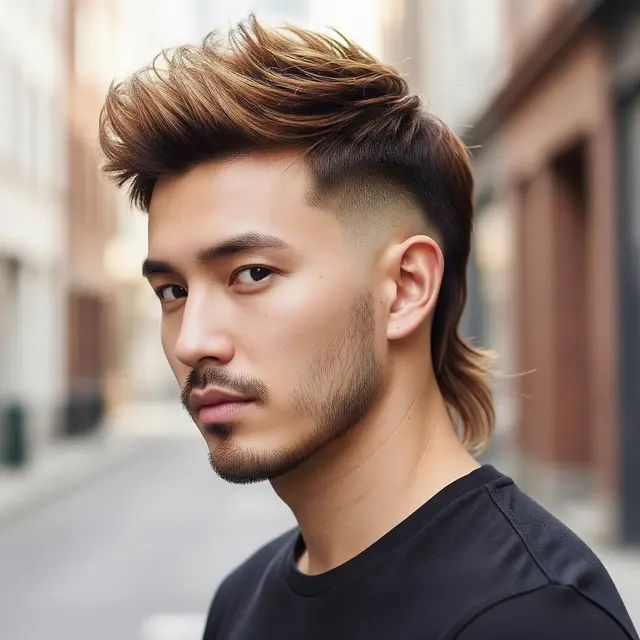 Model Rambut Pria Korea Mullet Pendek (Image by Gemini AI)
