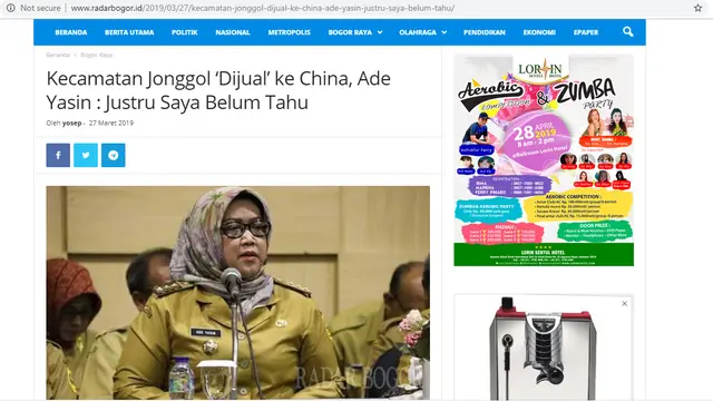 Cek Fakta - tangkapan layar situs Radar Bogor