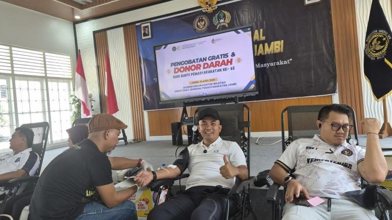 Aksi Kemanusiaan: Donor Darah Ditjenpas Jambi Kumpulkan 102 Kantong Darah untuk HBP ke-62