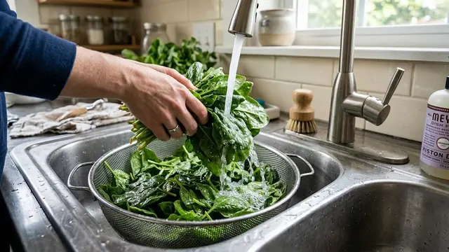 Mencuci bayam