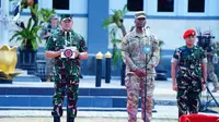 Panglima TNI Laksamana Yudo Margono saat memberikan keterangan di Puslatpur 5 Marinir, Situbondo (Istimewa)