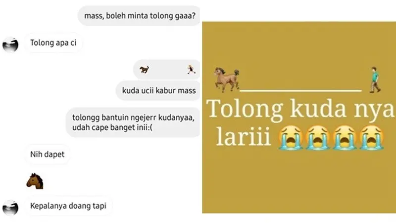 8 Chat Netizen Bantu Tangkap Kuda Ini Bikin Tepuk Jidat