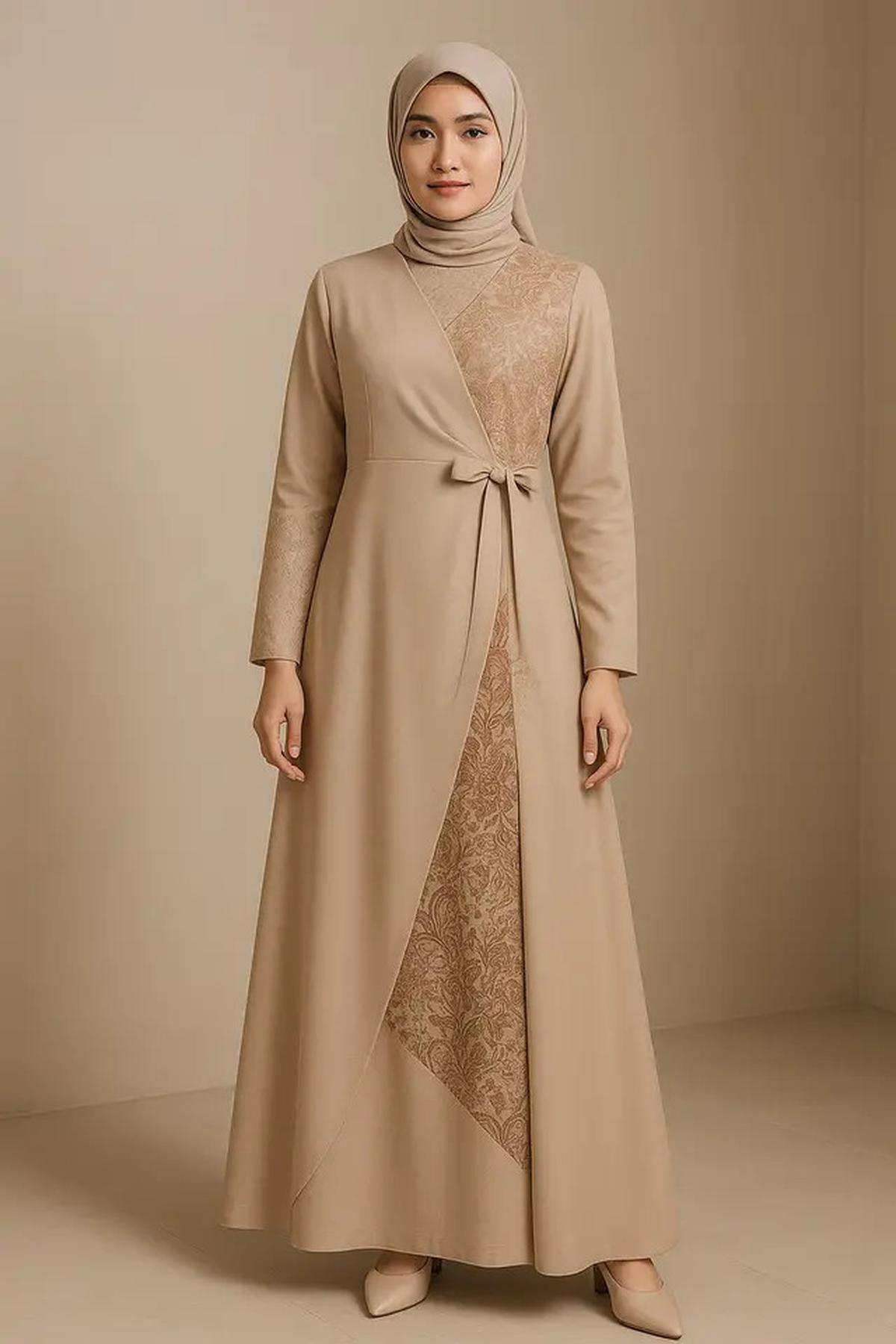 7 Model Gamis Batik Kombinasi untuk Wanita Usia 40-an,Tampil Elegan dan Kekinian