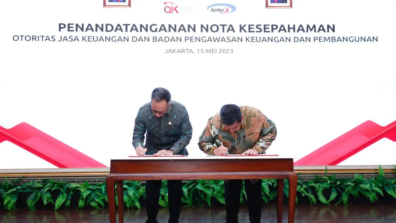 OJK dan BPKP sepakat meningkatkan kerja sama untuk memperkuat pengawasan sektor jasa keuangan. (Dok OJK)