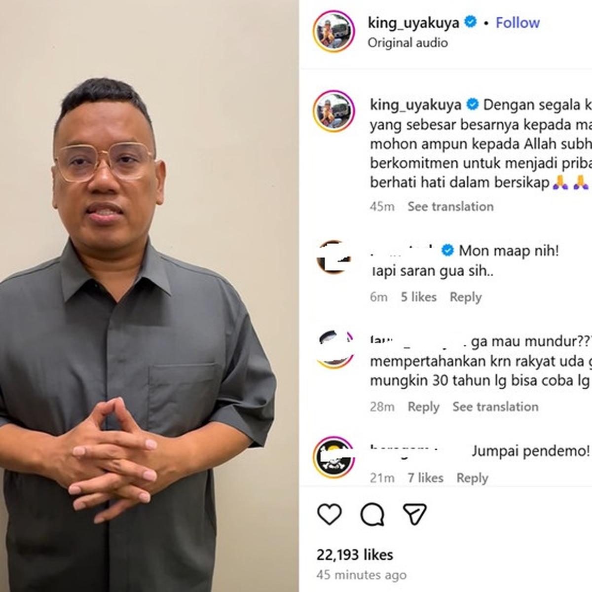 Uya Kuya minta maaf