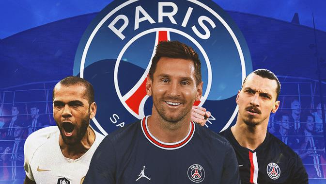 PSG - Dani Alves, Lionel Messi, Zlatan Ibrahimovic (Bola.com/Adreanus Titus)