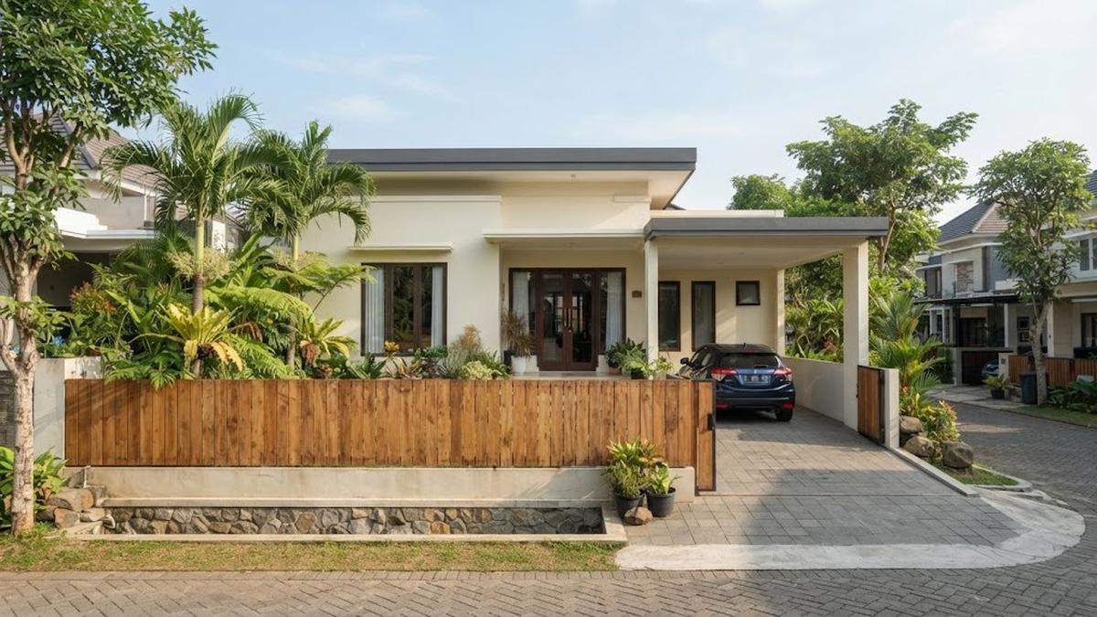 Warna Cat Rumah yang Cocok dengan Pagar Kayu