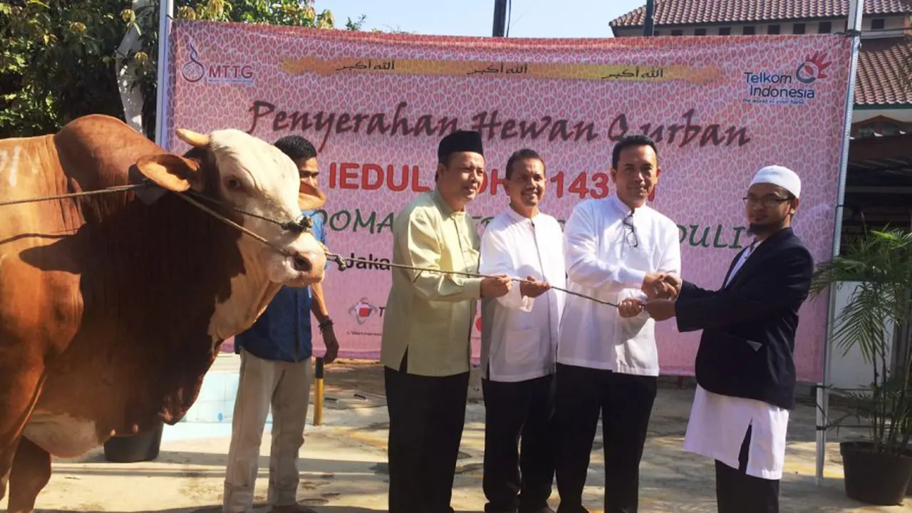 Telkom menyerahkan hewan qurban