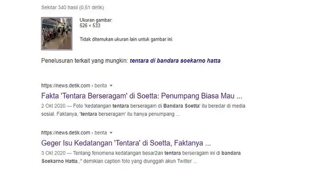 Gambar Tangkapan Layar Penelusuran Foto dengan Google Reverse Image.