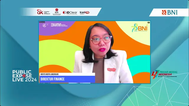 Direktur Keuangan BNI Novita Widya Anggraini  dalam Public Expose Live, Jumat (30/8/2024).