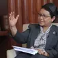 Menteri Luar Negri Retno L.P Marsudi saat wawancara khusus dengan tim Liputan6.com di Gedung kementerian Luar Negri, Jakarta,  Senin(12/10/2015). (Liputan6.com/Angga Yuniar)