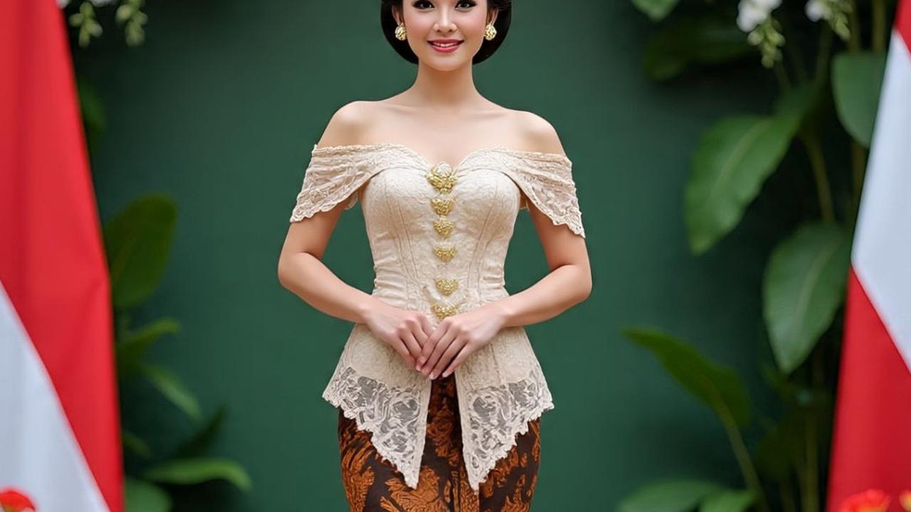 7 Model Kebaya Sabrina Kancing Depan Terbaru untuk Peringati HUT RI, Tampil Anggun