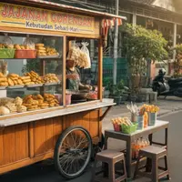 Ilustrasi Jualan Gorengan/Gemini AI