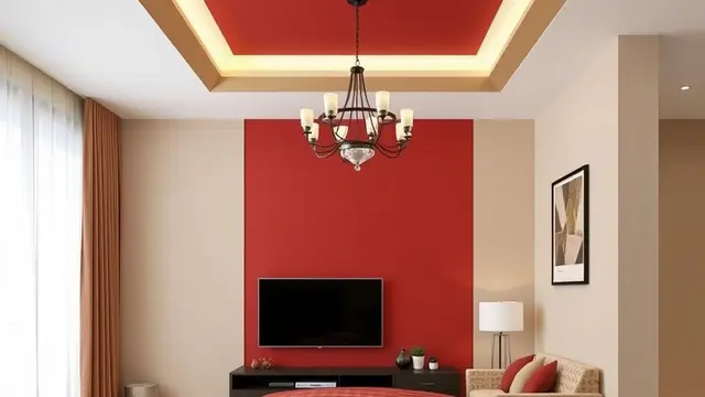 Kombinasi Merah Tela dengan Warna Beige