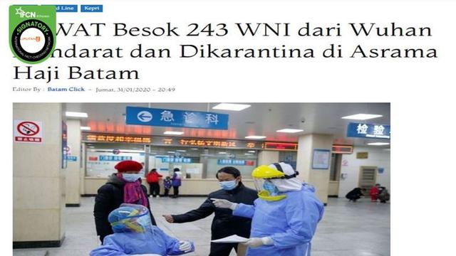 Cek Fakta: WNI dari Wuhan China Dikarantina di Asrama Haji 