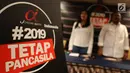 Gambar #2019TetapPancasila saat diluncurkan di Jakarta, Kamis (13/9). Tagar ini diluncurkan oleh relawan capres dan cawapres Jokowi-Ma'ruf Amin yang menamakan diri Tim Alpha. (Merdeka.com/Arie Basuki)