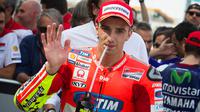 Pebalap asal Italia Andrea Iannone dari tim Ducati saat kualifikasi MotoGP di Sirkuit Aragon Motorland , Alcaniz.(AFP Photo/Jaime Reina)
