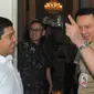 Menteri Pemberdayaan Aparatur Negara dan Reformasi Birokrasi (Menpan-RB) Yuddy Chrisnandi, bertemu Gubernur DKI Jakarta, Basuki Tjahaja Purnama di Balaikota, Jakarta, Selasa (3/2/2015). (Liputan6.com/Herman Zakharia)