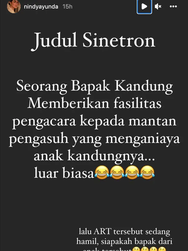 Unggahan Nindy Ayunda. (Foto: Instagram @nindyayunda)