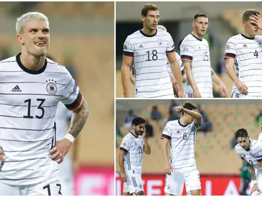Para pemain Jerman tak mampu menutupi kekecewaan dan rasa malu usai dipecundangi Spanyol pada laga UEFA Nations League. Tak tanggung-tanggung Tim Matador gilas Der Panzer enam gol tanpa balas.