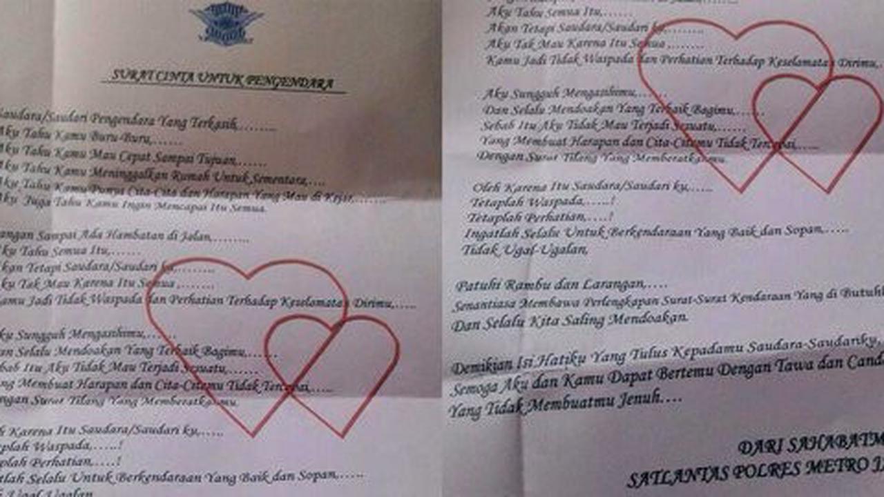 Unik, Satlantas Jakarta Barat bikin surat cinta untuk pengendara